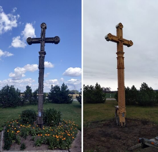 Atnaujintas Baltijos kelio jurbarkiškių kryžius (1)