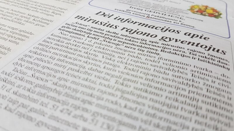 Dėl informacijos apie mirusius rajono gyventojus (1)