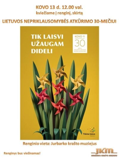 Kovo 11-osios minėjimas Jurbarko krašto muziejuje (programa)