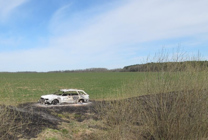 Laukuose – sudegti paliktas automobilis (papildyta nuotraukomis)