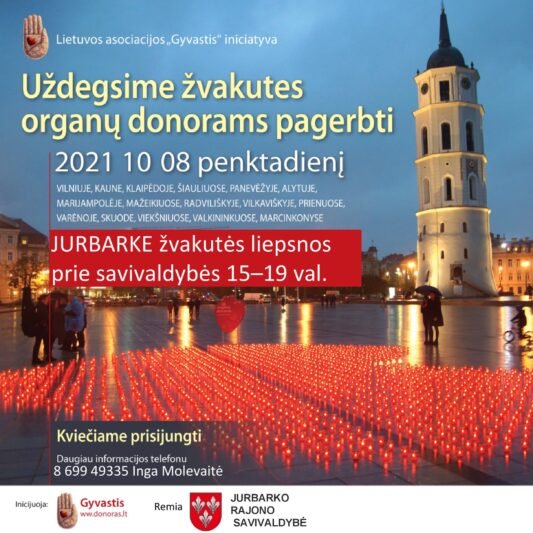 Lietuvoje minima organų donorystės diena. Akcija vyks ir Jurbarke