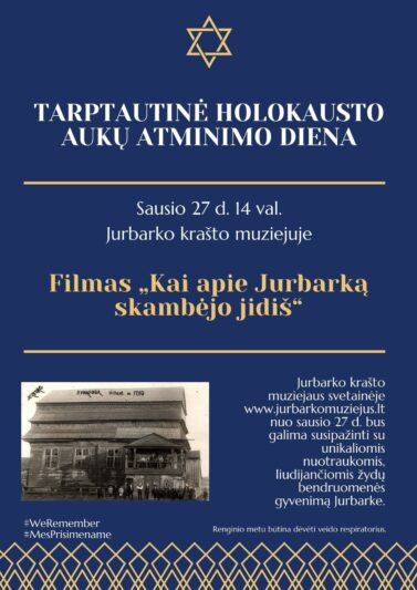 Lietuvos žydų bendruomenė kviečia minėti tarptautinę holokausto dieną