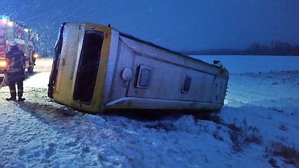 Nuo kelio nulėkė autobusas