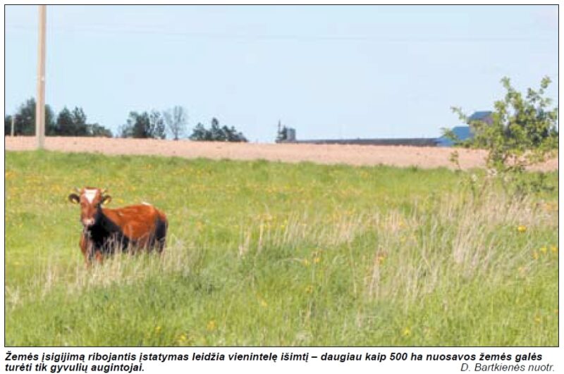 Reikalaujama taisyti žemės įsigijimą ribojantį įstatymą