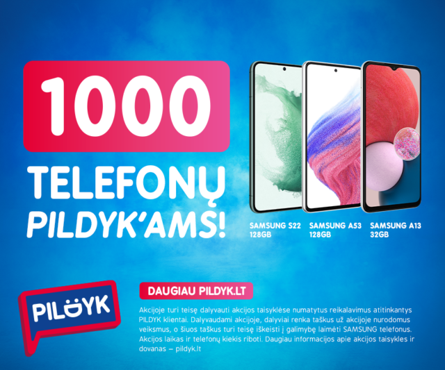 Vasaros konkursas „Pildyk“ klientams – prizų fonde net 1 tūkst. telefonų