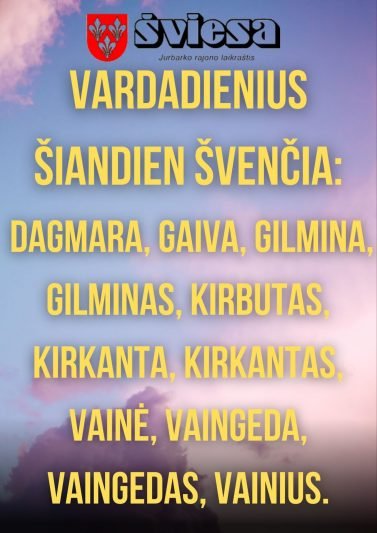 Vardadienius šiandien švenčia