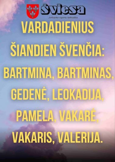 Vardadienius šiandien švenčia