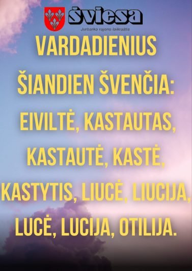 Vardadienius šiandien švenčia