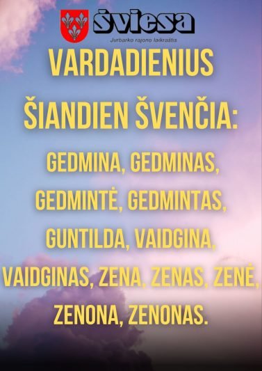 Vardadienius šiandien švenčia