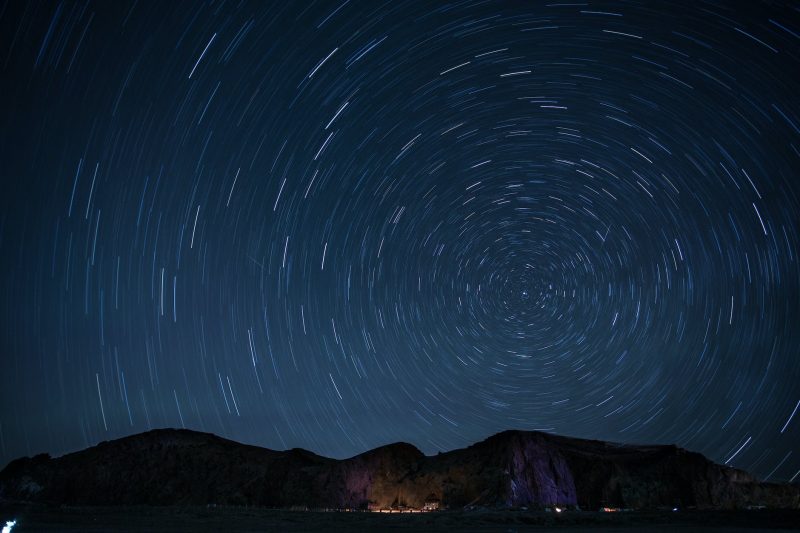 timelapse photography of stars at night