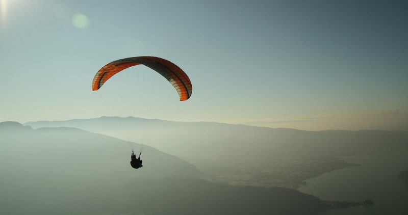 man using parachute