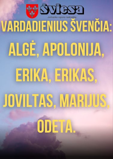 Vardadienius šiandien švenčia