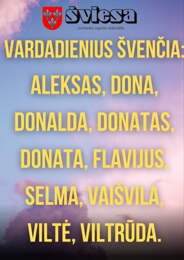Vardadienius penktadienį švenčia