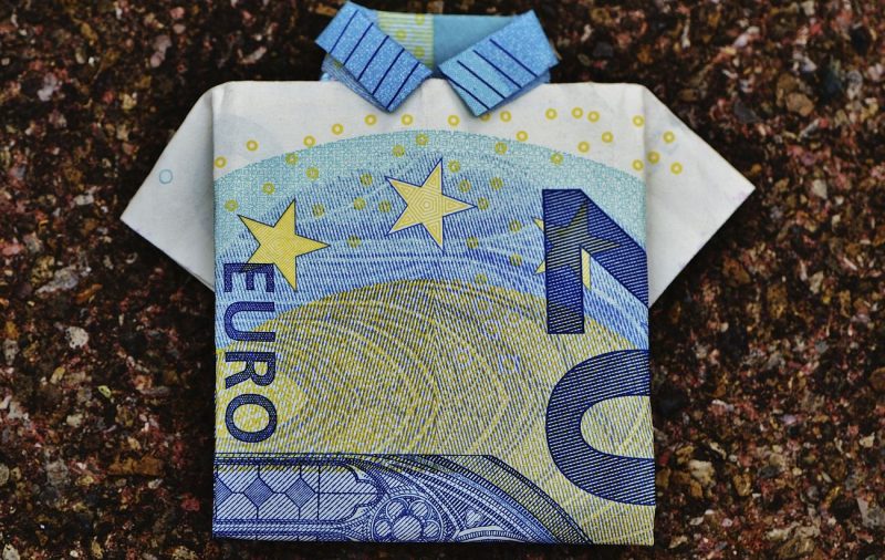 Euro folded shirt, money &