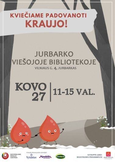 Kviečia aukoti kraujo bibliotekoje nuo 11 val. iki 15 val.