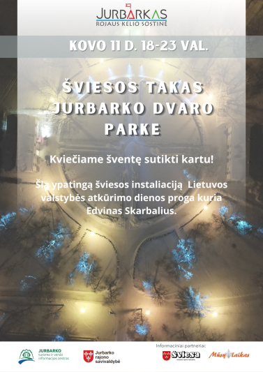 Kovo 11-ąją nušvis „Šviesos takas Jurbarko Dvaro parke“