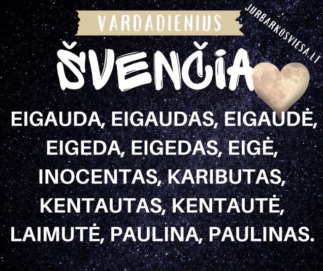 Pasveikinkite bičiulius su vardo diena!