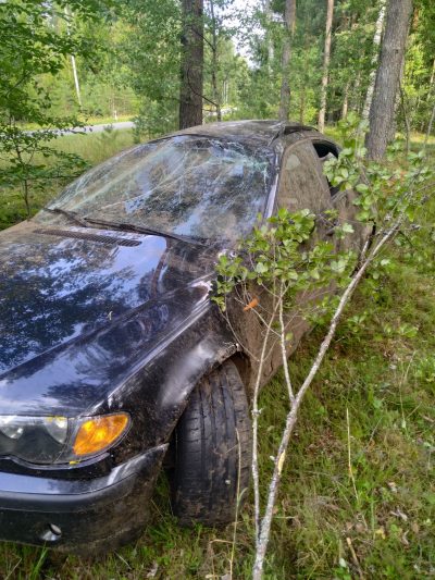 Skaitytojai informuoja: „BMW“ nuskrido į mišką (nuotraukos) (1)