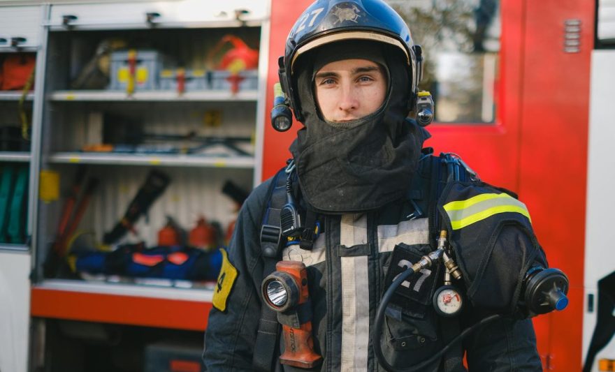a firefighter in uniform