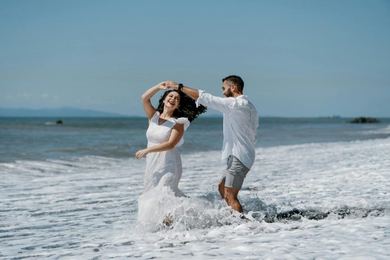 a couple dancing in the sea