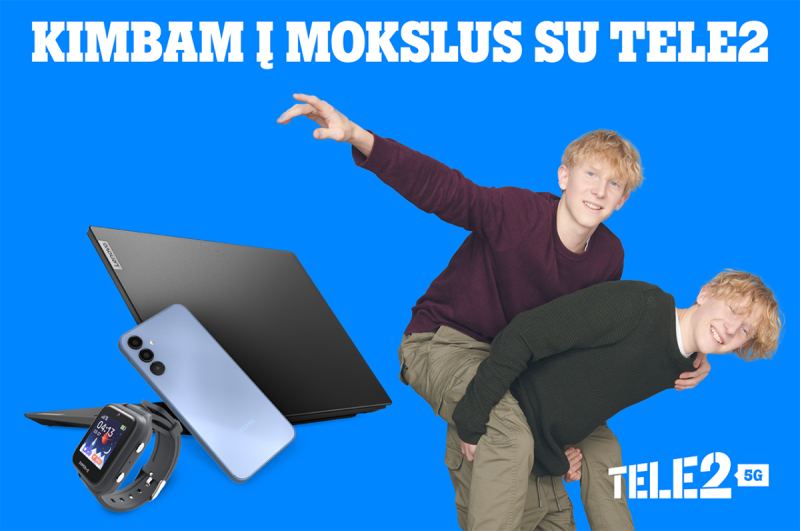 Išmani mokslo metų pradžia su „Tele2“: ypatingi pasiūlymai ruošiant vaikus į mokyklą