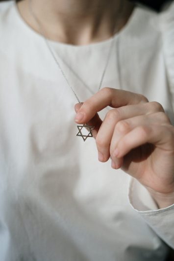 person holding a star of david