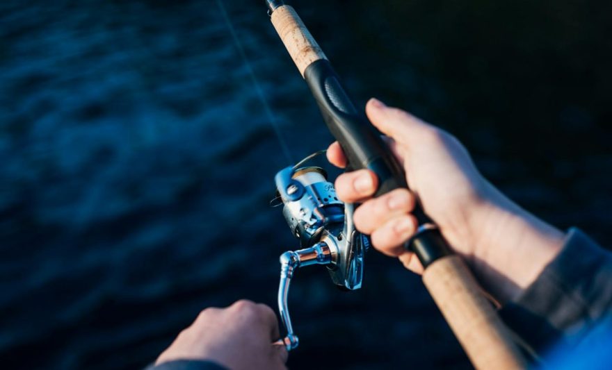 photo of person holding fishing rod