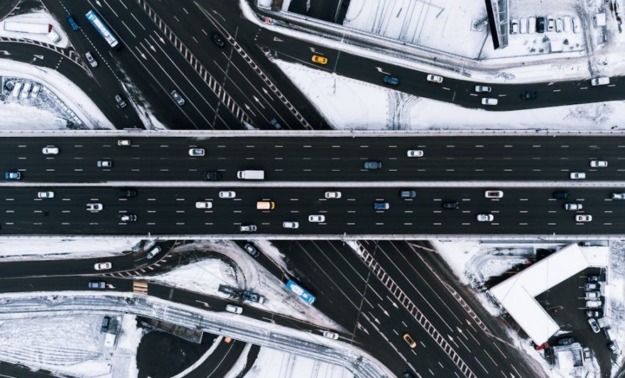 aerial photo of city roads