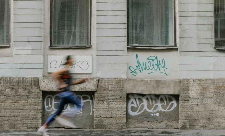 a woman jogging