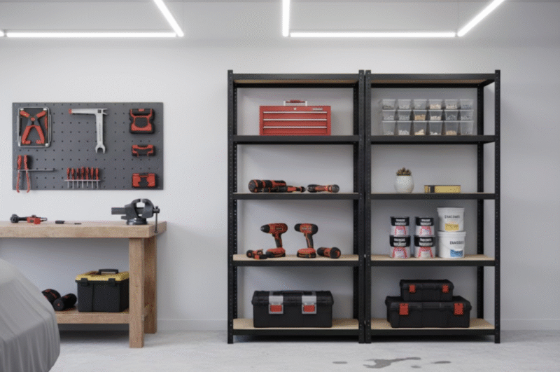 Atviros metalinės lentynos – praktiškas ir estetiškas sprendimas mažoms erdvėms