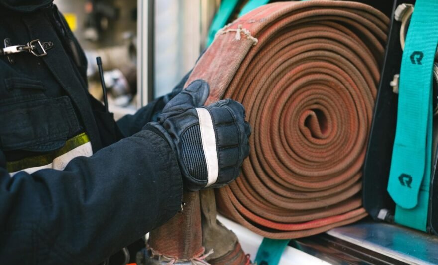 person holding a fire host