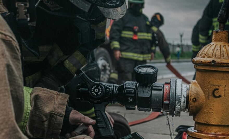 a man standing near the fire hydrant