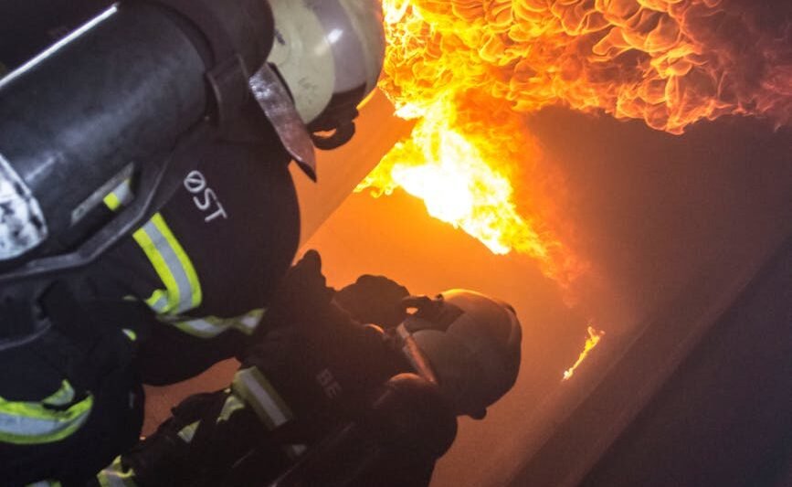 firefighters preventing fire