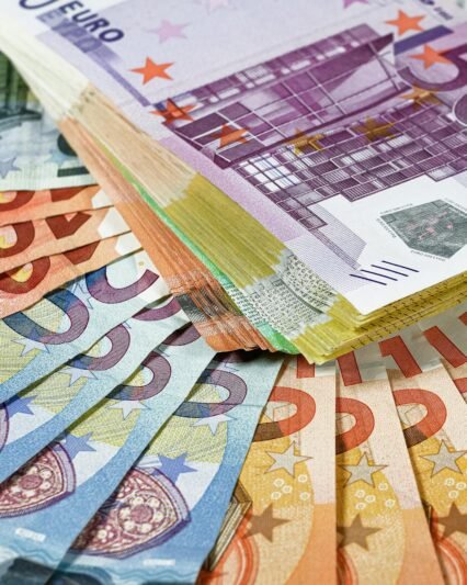 close up of euro money