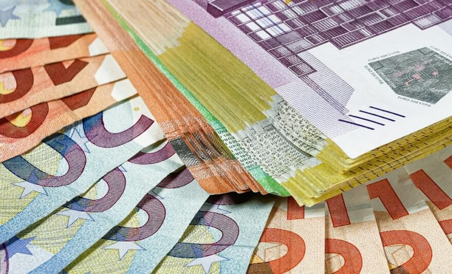 close up of euro money