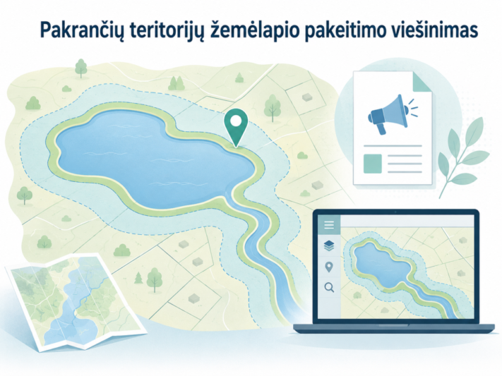 Informacija apie paviršinių vandens telkinių apsaugos zonų ir pakrantės apsaugos juostų žemėlapio pakeitimą