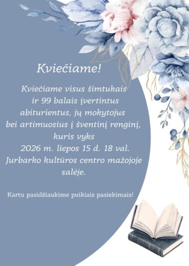 Jurbarko Antano Giedraičio–Giedriaus gimnazijoje – 7 šimtukai ir 2 įvertinimai 99 balais