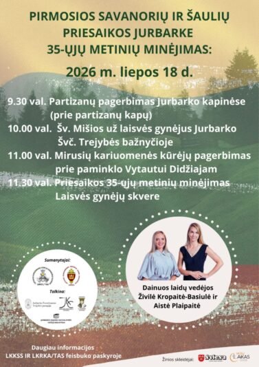 Pirmosios savanorių ir šaulių priesaikos Jurbarke 35-ųjų metinių minėjimas