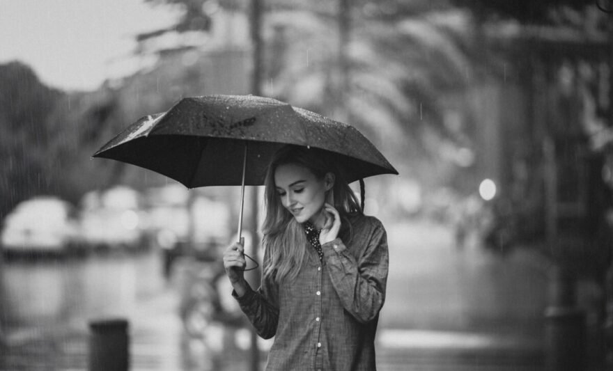 woman holding an umbrella