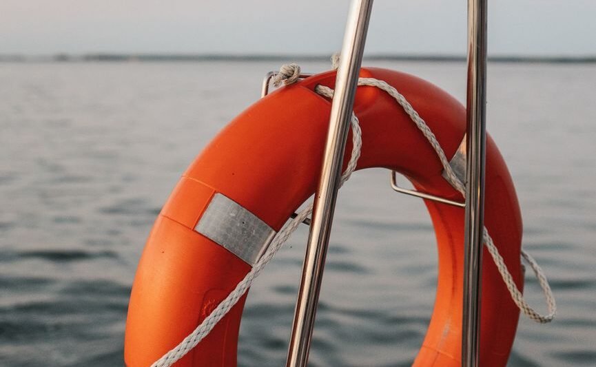 orange lifebuoy