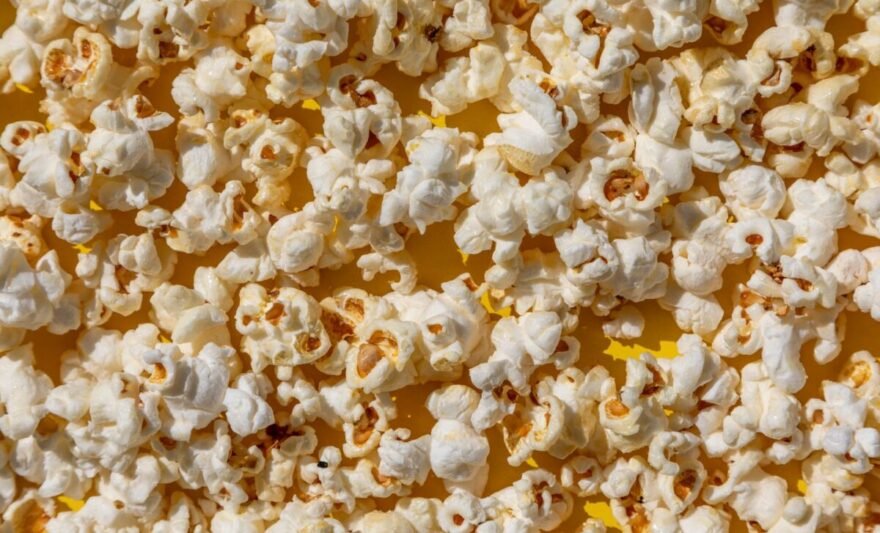 a flatlay shot of a popcorn
