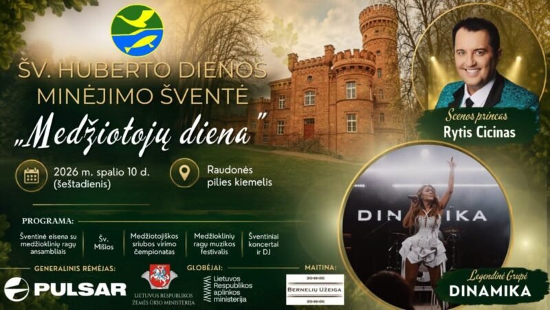Raudonės pilyje vyks Šv. Huberto minėjimo šventė „Medžiotojų diena“