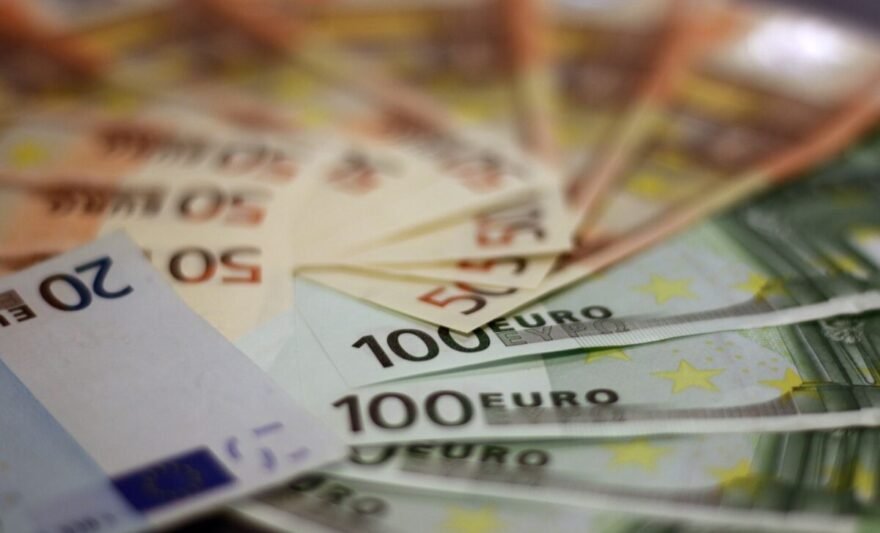 fan of assorted euro banknotes