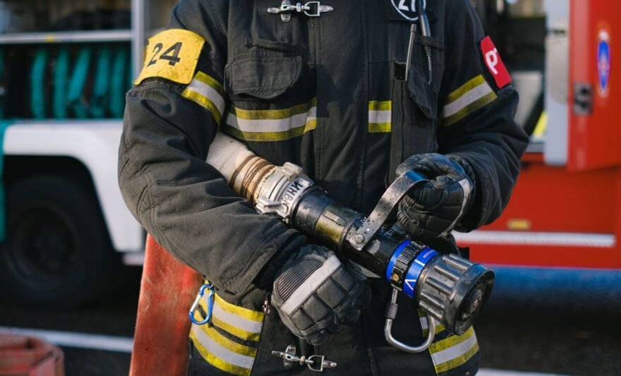 fireman holding a hose